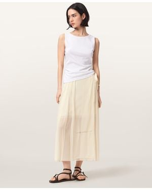 AllSaints Polyester Clover Wrap Maxi Skirt, /Us 2 - Natural
