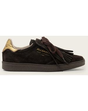 AllSaints Thelma Fringe Leather Low Top Trainers - Black