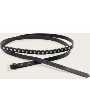 AllSaints Tamsin Leather Studded Belt - Natural
