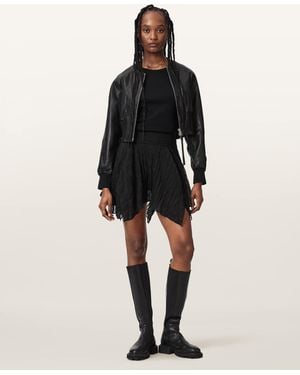 AllSaints Asal Asymmetric Mini Skirt - Black