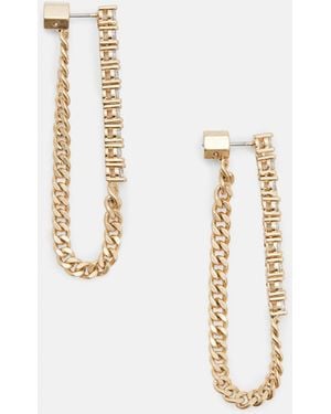 AllSaints Della Crystal Curb Chain Earrings - White