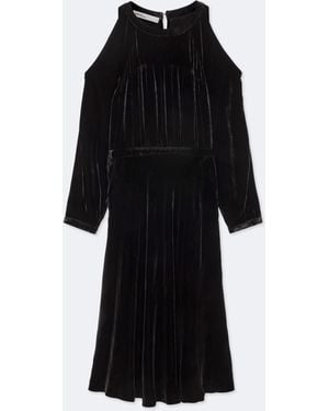 AllSaints Chrissy Velvet Midi Dress - Black