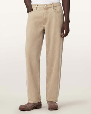 AllSaints Mullen Straight Leg Relaxed Denim Jeans - Natural