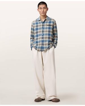 AllSaints Alta Relaxed Long Sleeve Check Shirt - Blue