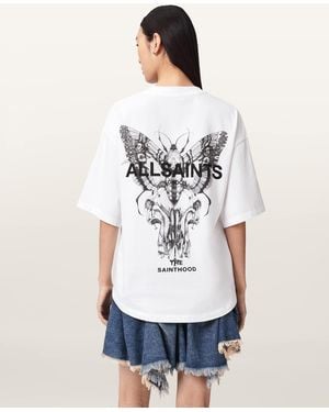 AllSaints Halis Oversized Amelie T-Shirt - White