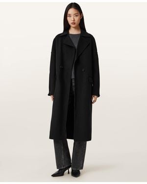 AllSaints Sellma Double Breasted Coat - Black