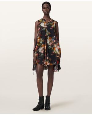 AllSaints Sybil Relaxed Fit Floral Mini Dress - Natural
