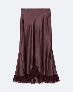 AllSaints Irma Silk-Viscose Skirt - Purple