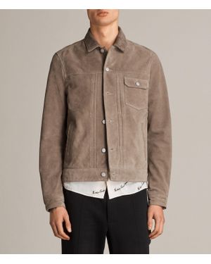 AllSaints Suede Trucker Jacket - Multicolour