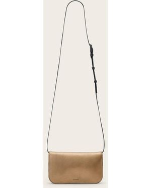 AllSaints Maeve Leather Cardholder Crossbody - Natural