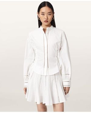 AllSaints Frances Long Sleeve Fitted Shirt - White