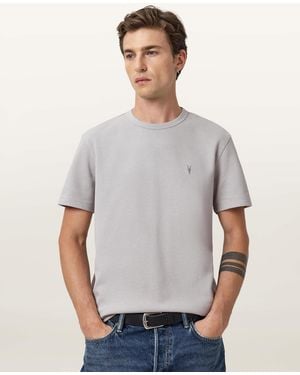 AllSaints Ellis Waffle Texture Crew Neck T-Shirt - Gray