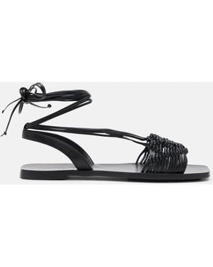 AllSaints Donna Leather Rope Strappy Sandals, - White