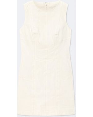 AllSaints Vee Perforated Leather Mini Dress - White