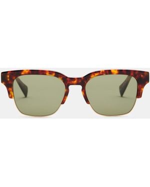 AllSaints Zinner Retro Square Sunglasses - Green