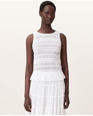 AllSaints Marion Shirred Top - White