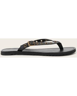 AllSaints Sydney Eyelet Leather Sandals - Natural