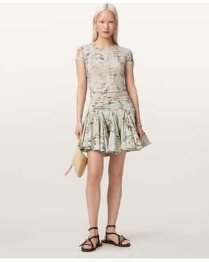 AllSaints Cotton Tulip Floral Vouminois Mini Skirt, /Us 0 - Natural
