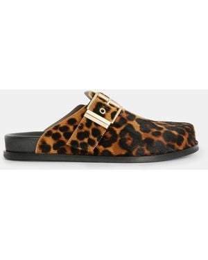 AllSaints Venus Leopard Print Mule Slip On Shoe - Brown