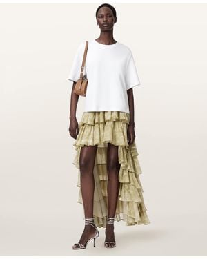 AllSaints Cavalry Tiered Maxi Skirt - Natural