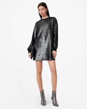 AllSaints Jaya Puff Sleeve Mini Dress - Black