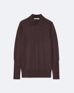AllSaints Martel Merino Wool Knitted Polo Shirt - Brown