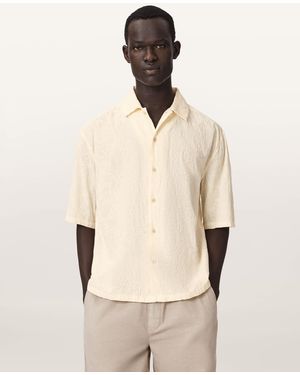 AllSaints Cenizo Short Sleeve Relaxed Cotton Shirt - Natural