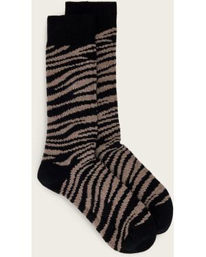 AllSaints Wool/Polyamide Zebra Boot Socks, /M - Black