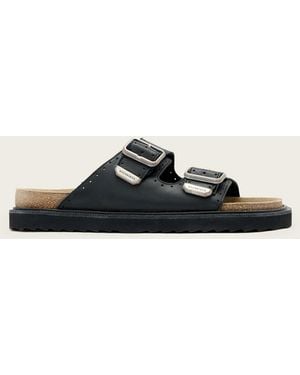 AllSaints Randal Leather Buckle Sandals - Black