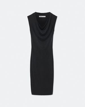 AllSaints Malina Cupro Midi Dress - Black