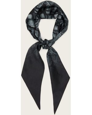 AllSaints Flow Snake Print Logo Headscarf - Blue