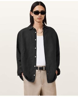 AllSaints Bandol Long Sleeve Relaxed Shirt - Black