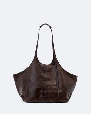 AllSaints Siloh Oversized Leather Tote Bag - Brown