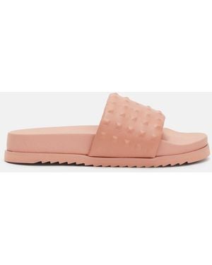 AllSaints Shay Leather Studded Sandals - Pink