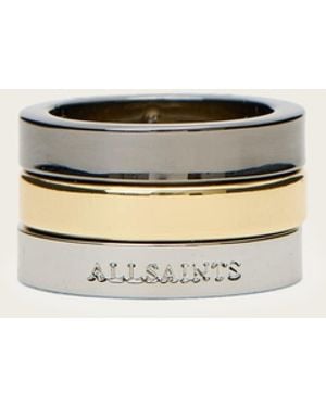 AllSaints Ula Two Tone Ring Set - Natural