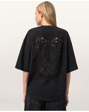 AllSaints Esme Amelie Oversized T-Shirt - Black