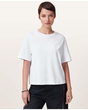 AllSaints Lover Lisa Embroidered T-Shirt, Optic - White