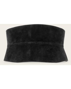 AllSaints Oakleigh Suede Corset Belt - Black