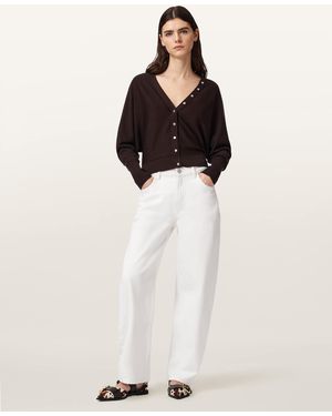 AllSaints Honour V-Neck Merino Cardigan - White