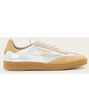 AllSaints Thelma Suede Low Top Trainers - White