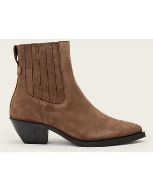 AllSaints Leather Marcie Suede Chelsea Boots, Us 7/ Eu 37 - Brown