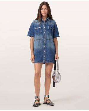 AllSaints Rock Denim Mini Dress - Blue