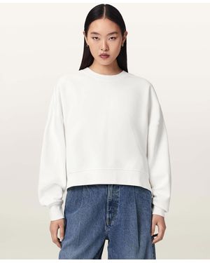AllSaints Esme Lila Oversized Long Sleeve Sweatshirt - White