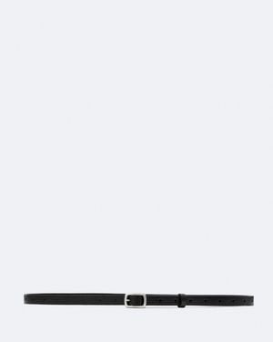 AllSaints Halle Skinny Leather Punch-Hole Belt - White