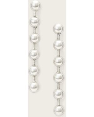 AllSaints Ebby Post Back Linear Earrings - Natural