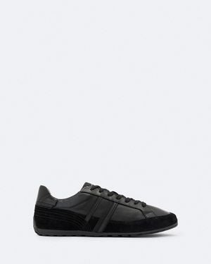 AllSaints Liam Leather And Suede Low-Top Trainers - Black