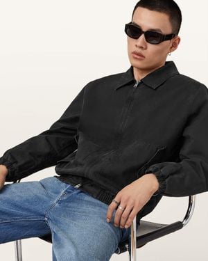 AllSaints Holman Ramskull Cropped Jacket - Black