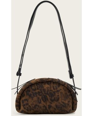 AllSaints Rosalie Leopard Leather Crossbody Bag - Natural