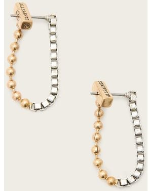 AllSaints Box Chain Two Tone Ball Earrings - Natural
