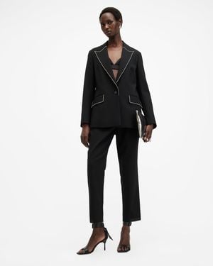 AllSaints Atlas Embellished Trim Blazer - Black